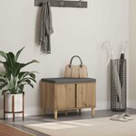 vidaXL Banc d'entrée avec coussin Chêne artisanal 60 x 38 x 46 cm