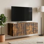 vidaXL Meuble TV mural 78 5 x 31 x 30 cm Chêne fumé Bois d'ingénierie