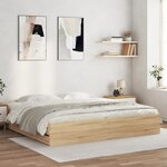 vidaXL Cadre de lit avec tiroirs chêne sonoma 200x200 cm