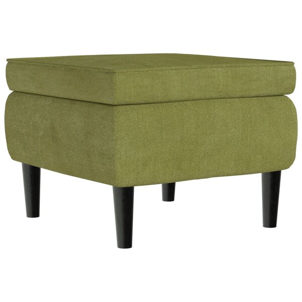 vidaXL Tabouret avec pieds en bois Vert clair Velours