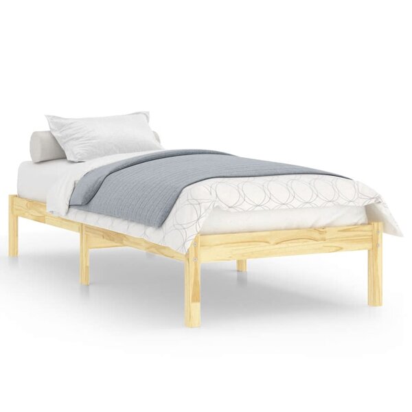 vidaXL Cadre de lit bois massif 90x190 cm simple