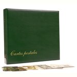 ALBUM CARTES POSTALES LUXE : reliure seule (Vert)