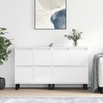 vidaXL Buffets 2 Pièces blanc bois d'ingénierie