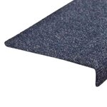 vidaXL Tapis d'escalier autocollants 15 pièces 65 x 21 x 4 cm Bleu Bord rectangulaire