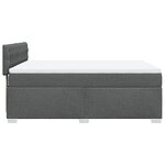 vidaXL Sommier à lattes de lit avec matelas Gris foncé 140x190cm Tissu