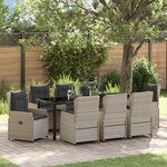 vidaXL Ensemble de salle à manger de jardin 9 pièces gris clair poly rattan