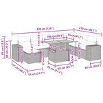 vidaXL Salon de jardin avec coussins 9 Pièces noir résine tressée acacia