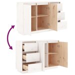 vidaXL Buffet Blanc 111x34x75 cm Bois massif de pin