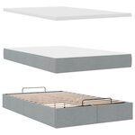 vidaXL Lit ottoman avec matelas gris clair 120x190 cm tissu
