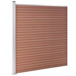 vidaXL Ensemble de clôture WPC 8 Carré + 1 Incliné 1484x186 cm Marron