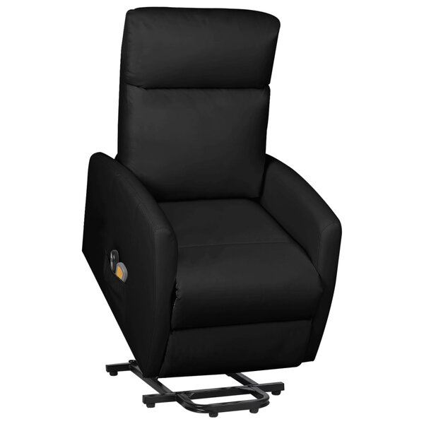 vidaXL Fauteuil de massage Noir Similicuir