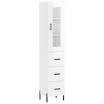 vidaXL Buffet haut Blanc brillant 34 5x34x180 cm Bois d'ingénierie