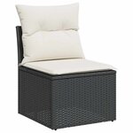 vidaXL Salon de jardin 10 Pièces avec coussins noir résine tressée