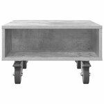 vidaXL Table d'appoint avec roues Gris béton 50 5 x 50 x 30 cm