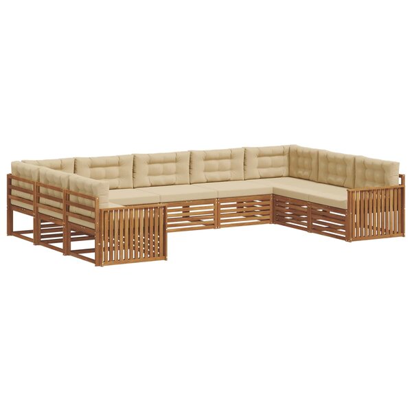 vidaXL Ensemble de canapés d'extérieur 9 Pièces Naturel et Beige