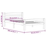 vidaXL Cadre de lit avec 2 tiroirs Blanc Bois de pin massif 90x200 cm