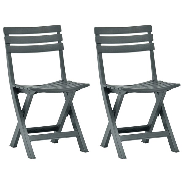 vidaXL Chaises de jardin pliables 2 Pièces Plastique Vert