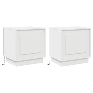 vidaXL Cabinet de chevet avec 2 Pièces Blanc 44 x 34 5 x 45 cm