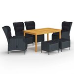 vidaXL Ensemble à manger de jardin 7 Pièces Gris foncé