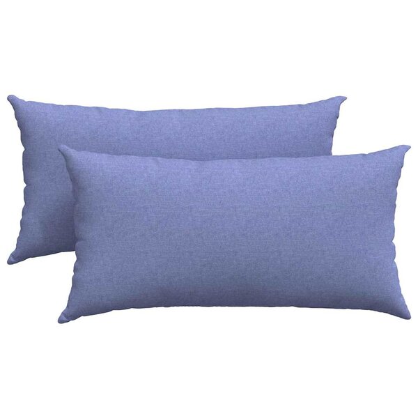 vidaXL Coussins de canapé 2 Pièces Bleu 80 x 40 cm tissu