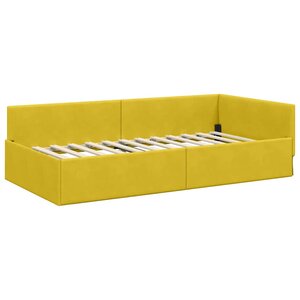 vidaXL Cadre de lit d'angle Autre avec tête de lit Jaune 80 x 200 cm