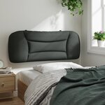 vidaXL Coussin de tête de lit Hvar gris foncé 100 cm tissu