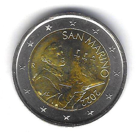 Monnaie 2 euros face commune saint marin 2022