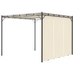vidaXL Belvédère de jardin avec rideau latéral 3x3x2 25 m Crème