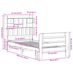 vidaXL Lit bibliothèque sans matelas cire marron 75x190 cm pin massif