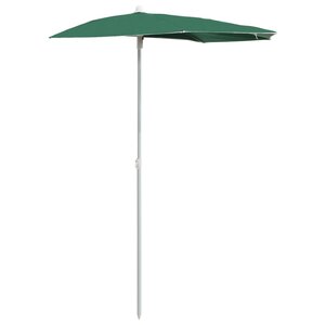 vidaXL Demi-parasol de jardin avec mât 180x90 cm vert