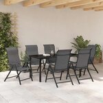 vidaXL Ensemble de salle à manger pour jardin 7 Pièces Gris Poly rotin