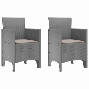 vidaXL Chaise de jardin 2 pc Gris clair Polypropylène