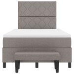 vidaXL Lit à ressorts avec matelas et banc taupe 120x200 cm Tissu