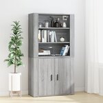 vidaXL Buffet haut Sonoma gris Bois d'ingénierie