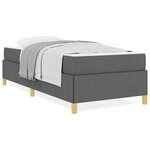 vidaXL Lit à ressorts Blanc et Gris foncé et Marron et Gris foncé