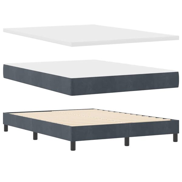 vidaXL Lit à ressorts avec matelas gris foncé 80x200 cm en velours