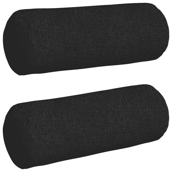 vidaXL Coussins d'accent 2 Pièces Noir Ø 25 x 70 cm tissu