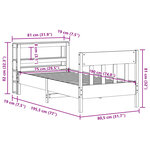 vidaXL Cadre de lit sans matelas cire marron 75x190 cm bois pin massif