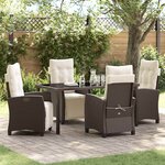 vidaXL Ensemble de salle à manger pour jardin 5 Pièces Marron polyrotin