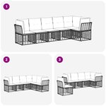 vidaXL Ensemble de canapé de jardin polyrotin