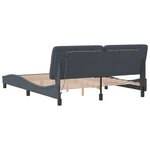 vidaXL Cadre de lit avec LED sans matelas gris foncé 160x200cm velours