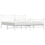 vidaXL Cadre de lit métal sans matelas et pied de lit blanc 200x200 cm
