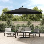 vidaXL Parasol de jardin en porte-à-faux avec lumières LED noir 350 cm