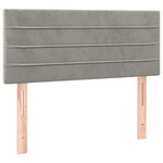 vidaXL Sommier à lattes de lit et matelas Gris clair 100x200cm Velours