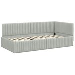 vidaXL Cadre de lit d'angle Gris clair 90 x 200 cm Velours