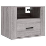 vidaXL Tables de chevet murales 2 Pièces Sonoma gris 50x36x40 cm