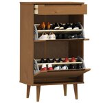 vidaXL Armoire à chaussures MOLDE Marron 59 5x35x103 cm Bois de pin