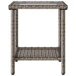 vidaXL Canapé de jardin avec table et coussins en forme de L gris