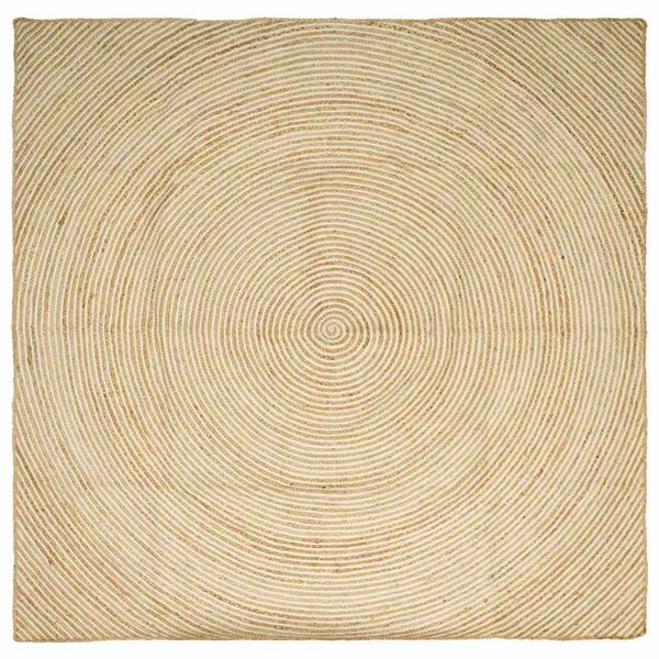 vidaXL Tapis Naturel et Blanc 300 x 300 cm Jute