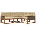 vidaXL Ensemble de canapés d'extérieur 4 Pièces Naturel et Beige